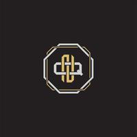 Initial letter overlapping interlock logo monogram line art style vector