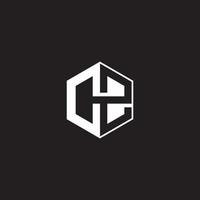 CZ Logo monogram hexagon with black background negative space style vector