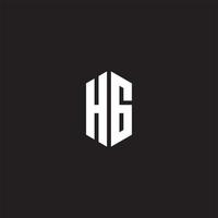 HG Logo monogram with hexagon shape style design template vector