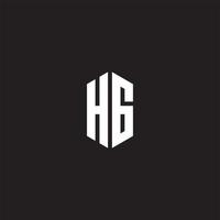 HG Logo monogram with hexagon shape style design template vector