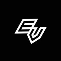 ev logo monograma con arriba a abajo estilo negativo espacio diseño modelo vector