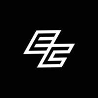 EC logo monogram with up to down style negative space design template vector