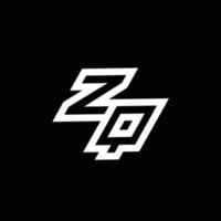 zq logo monograma con arriba a abajo estilo negativo espacio diseño modelo vector