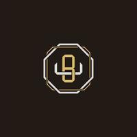 BU Initial letter overlapping interlock logo monogram line art style vector