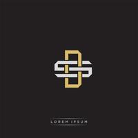 DS Initial letter overlapping interlock logo monogram line art style vector