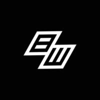 BW logo monogram with up to down style negative space design template vector
