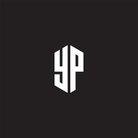 YP Logo monogram with hexagon shape style design template vector