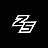 ZS logo monogram with up to down style negative space design template vector