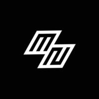 MN logo monogram with up to down style negative space design template vector