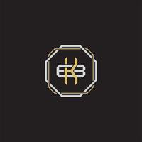 Initial letter overlapping interlock logo monogram line art style vector