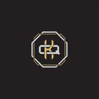 Initial letter overlapping interlock logo monogram line art style vector