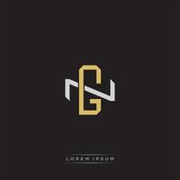 Initial letter overlapping interlock logo monogram line art style vector