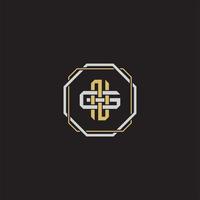 Initial letter overlapping interlock logo monogram line art style vector