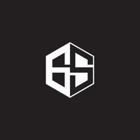 GS Logo monogram hexagon with black background negative space style vector