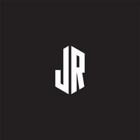 JR Logo monogram with hexagon shape style design template vector