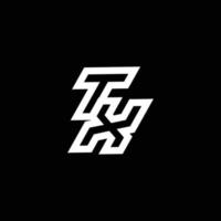 tx logo monograma con arriba a abajo estilo negativo espacio diseño modelo vector