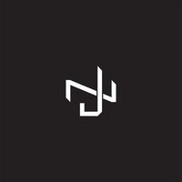 JN Initial letter overlapping interlock logo monogram line art style vector