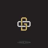 Initial letter overlapping interlock logo monogram line art style vector