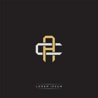 AC Initial letter overlapping interlock logo monogram line art style vector