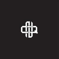 Initial letter overlapping interlock logo monogram line art style vector