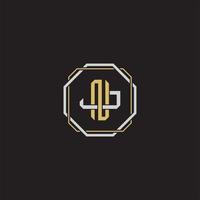 Initial letter overlapping interlock logo monogram line art style vector