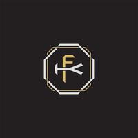 FK Initial letter overlapping interlock logo monogram line art style vector