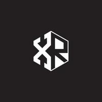XR Logo monogram hexagon with black background vector