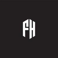 FH Logo monogram with hexagon shape style design template vector