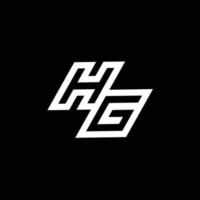 HG logo monogram with up to down style negative space design template vector