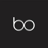 BO Initial Letter Split Lowercase Logo Modern Monogram Template Isolated on Black White vector