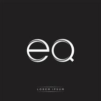 EQ Initial Letter Split Lowercase Logo Modern Monogram Template Isolated on Black White vector