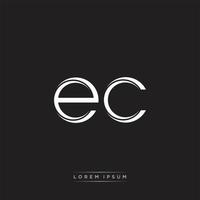 EC Initial Letter Split Lowercase Logo Modern Monogram Template Isolated on Black White vector