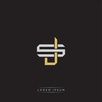 JS Initial letter overlapping interlock logo monogram line art style vector