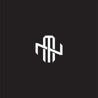 MN Initial letter overlapping interlock logo monogram line art style vector