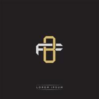 BF Initial letter overlapping interlock logo monogram line art style vector