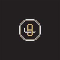 BL Initial letter overlapping interlock logo monogram line art style vector