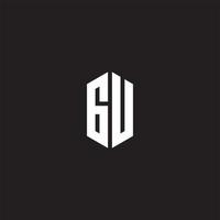 GU Logo monogram with hexagon shape style design template vector