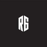 rg logo monograma con hexágono forma estilo diseño modelo vector