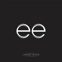 EE Initial Letter Split Lowercase Logo Modern Monogram Template Isolated on Black White vector