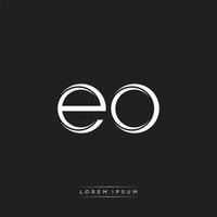 EO Initial Letter Split Lowercase Logo Modern Monogram Template Isolated on Black White vector