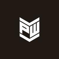 Logo alphabet monogram with emblem style vector