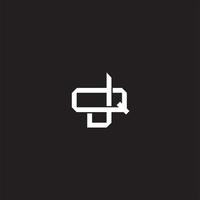 JQ Initial letter overlapping interlock logo monogram line art style vector