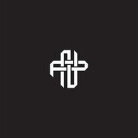 Initial letter overlapping interlock logo monogram line art style vector
