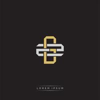 Initial letter overlapping interlock logo monogram line art style vector