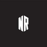 nr logo monograma con hexágono forma estilo diseño modelo vector