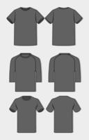 Outlined Black T-Shirt Mock Up vector