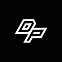 dp logo monograma con arriba a abajo estilo negativo espacio diseño modelo vector