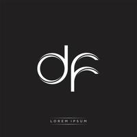 DF Initial Letter Split Lowercase Logo Modern Monogram Template Isolated on Black White vector