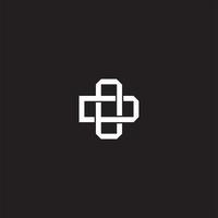 Initial letter overlapping interlock logo monogram line art style vector