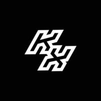 kx logo monograma con arriba a abajo estilo negativo espacio diseño modelo vector